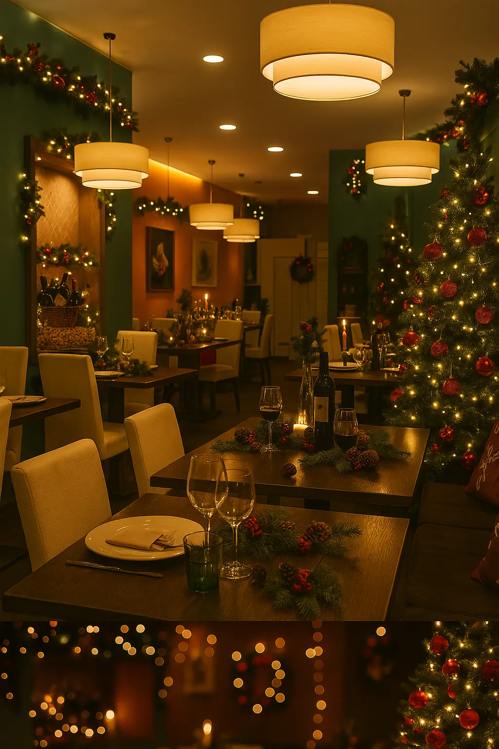 Restaurante Niña de Papá decorado para Navidad